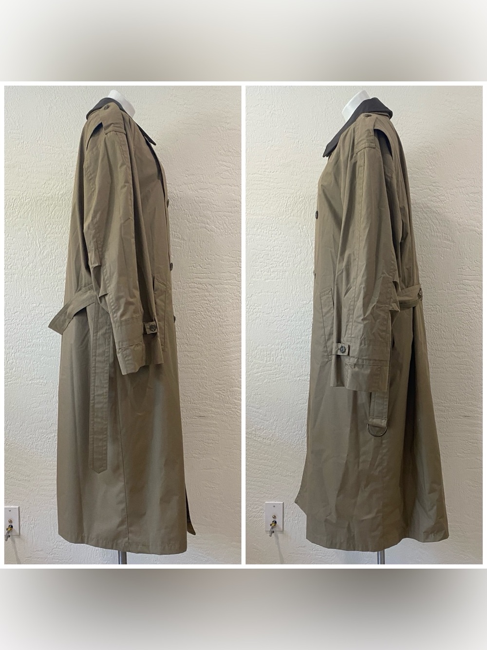 Vintage London Fog, Tempo Europa, zippered Lining button up Trench Coat Size 44L - Picture 4 of 11